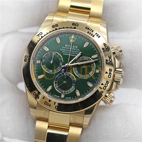 rolex daytona gold green dial.